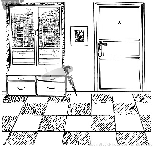 Image of Vector Sketch background with interior