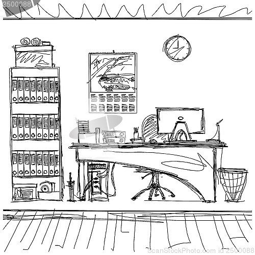 Image of Vector Sketch background with interior