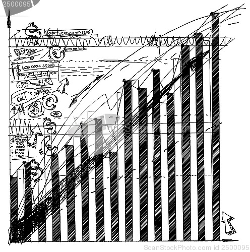 Image of Vector Sketch background with money
