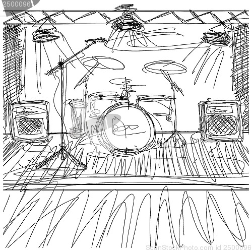 Image of Vector Sketch background with music