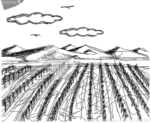 Image of Vector Sketch background with outdoors