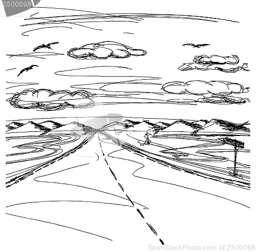 Image of Vector Sketch background with outdoors