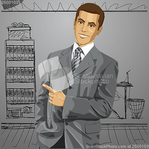 Image of Business Man With Pointing Finger
