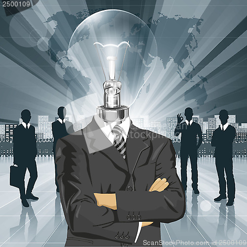 Image of Lamp Head Businessman In Suit