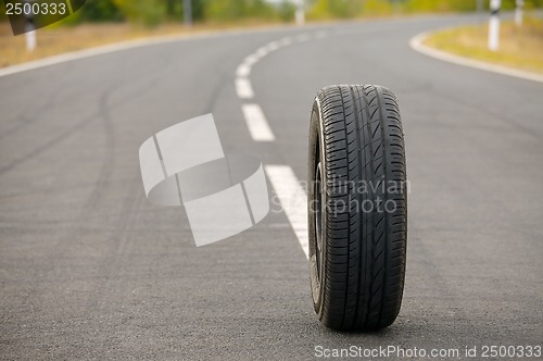 Image of Wheel on road