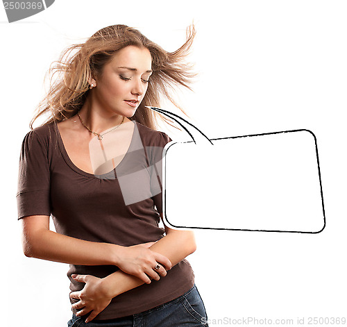 Image of woman with wind in her hair