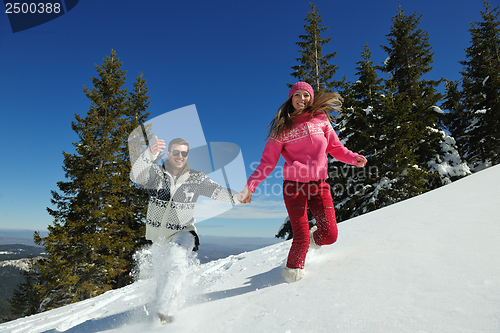 Image of young couple on winter vacation