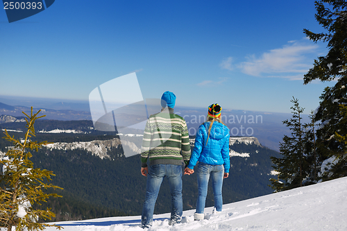 Image of young couple on winter vacation