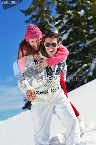 Image of young couple on winter vacation