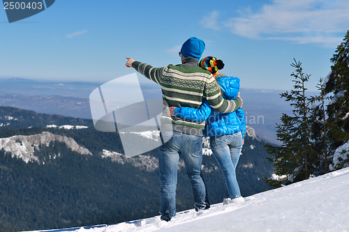 Image of young couple on winter vacation