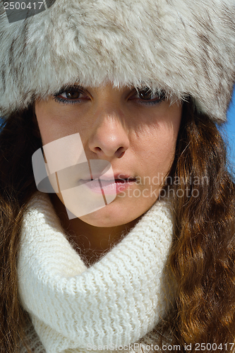 Image of happy woman at winter