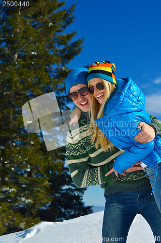 Image of young couple on winter vacation