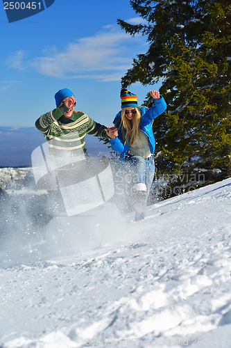 Image of young couple on winter vacation