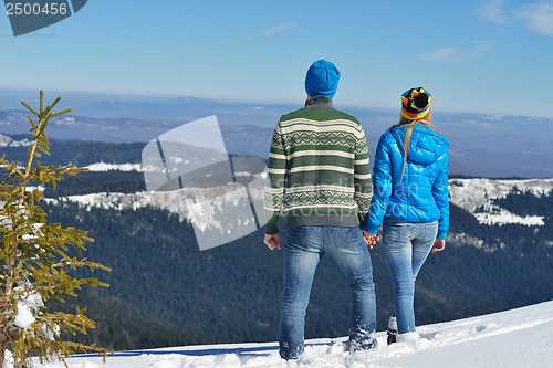 Image of young couple on winter vacation