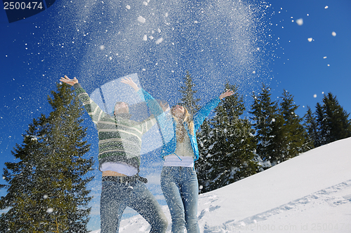 Image of young couple on winter vacation