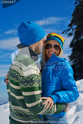 Image of young couple on winter vacation