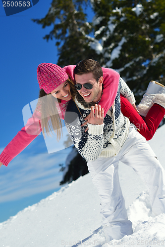 Image of young couple on winter vacation