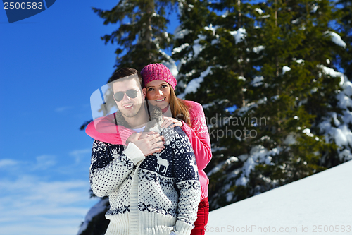 Image of young couple on winter vacation