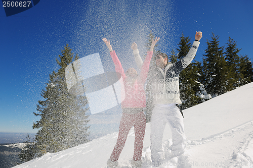 Image of young couple on winter vacation