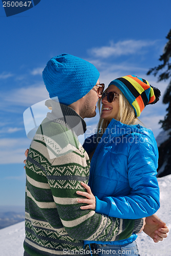 Image of young couple on winter vacation