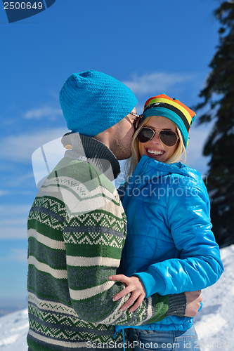 Image of young couple on winter vacation