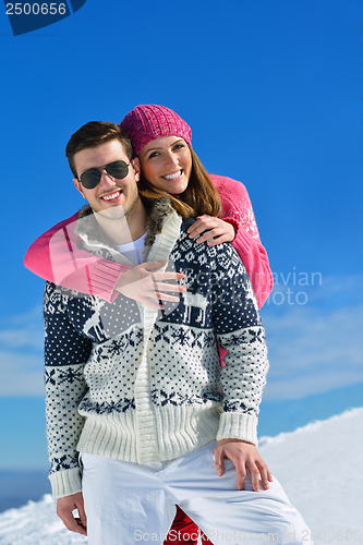 Image of young couple on winter vacation