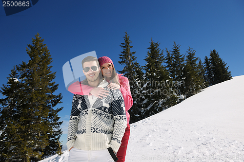 Image of young couple on winter vacation