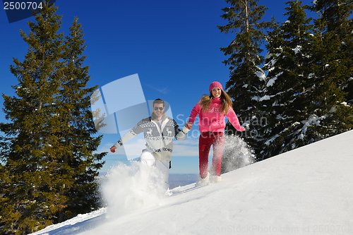 Image of young couple on winter vacation