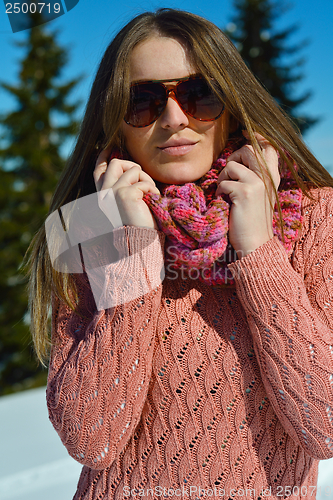 Image of happy woman at winter