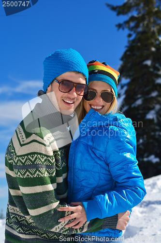 Image of young couple on winter vacation