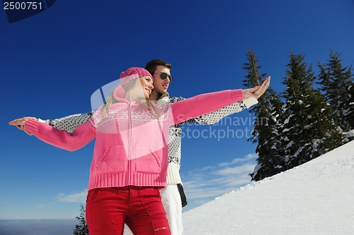 Image of young couple on winter vacation