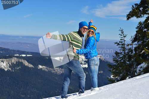 Image of young couple on winter vacation