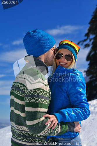 Image of young couple on winter vacation