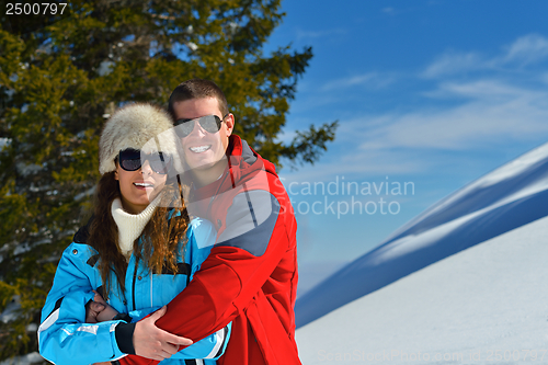 Image of young couple on winter vacation