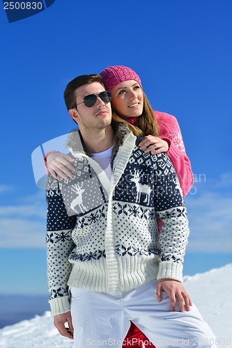 Image of young couple on winter vacation