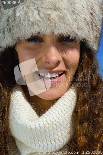 Image of happy woman at winter