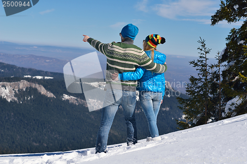 Image of young couple on winter vacation