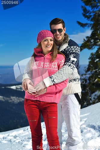 Image of young couple on winter vacation