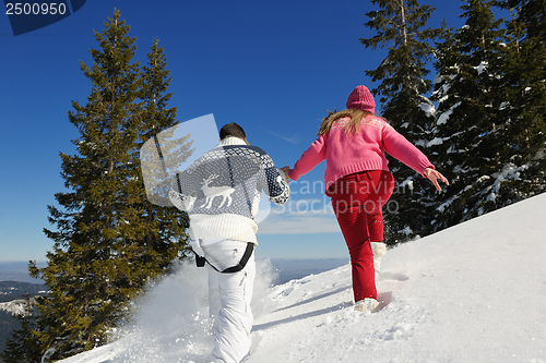 Image of young couple on winter vacation