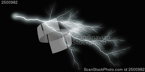 Image of white thunder on black background