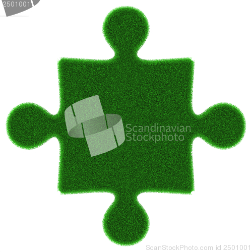 Image of Green grass puzzle piece