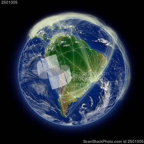 Image of Network over South America