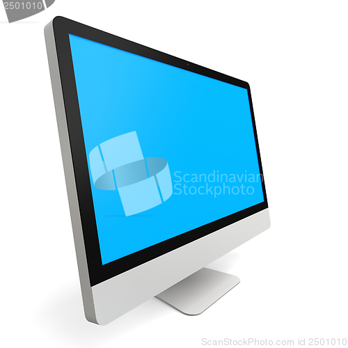 Image of Desktop computer with blue screen
