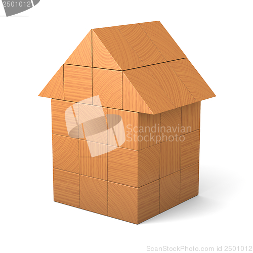 Image of Toy house made of cubes