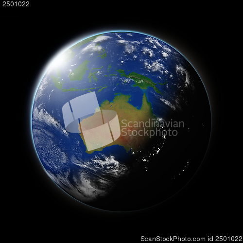 Image of Australia on planet Earth