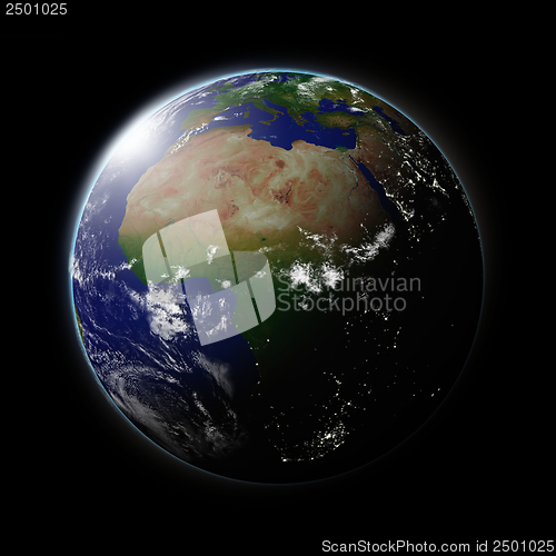 Image of Africa on planet Earth