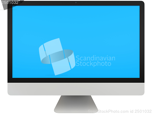 Image of Desktop computer with blue screen