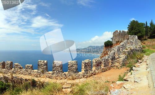 Image of mediterranean sea - view from fortress Alanya