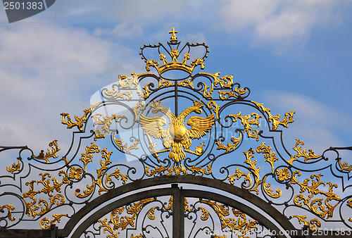 Image of fragment of catherine palace gate in Tsarskoye Selo