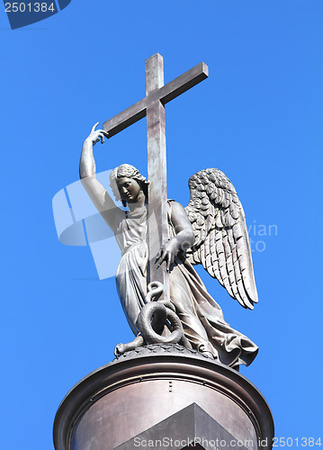 Image of angel statue on top of Alexander Column - St. Petersburg